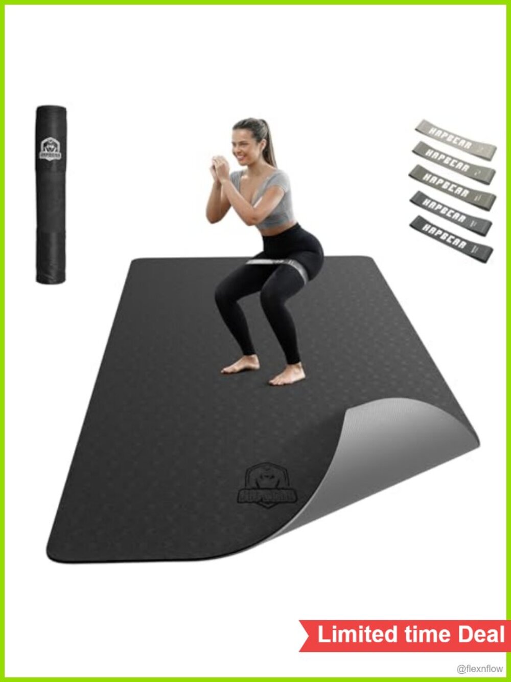 Extra Wide Non-Slip Yoga Mat 72x36 6mm TPE with Carry Bag